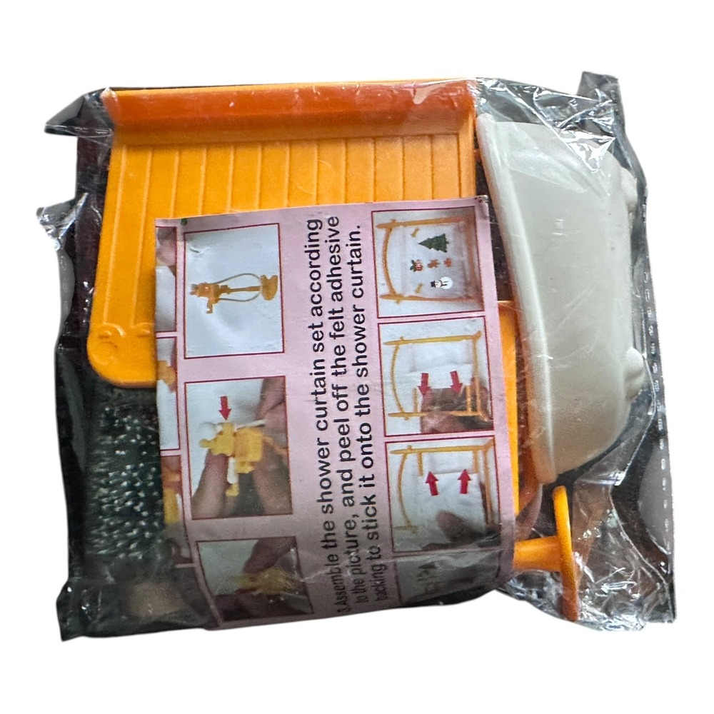 Maqiauly‎ 33Pc Christmas Elf Bathroom Set Unisex OS Orange NEW Miniature Craft